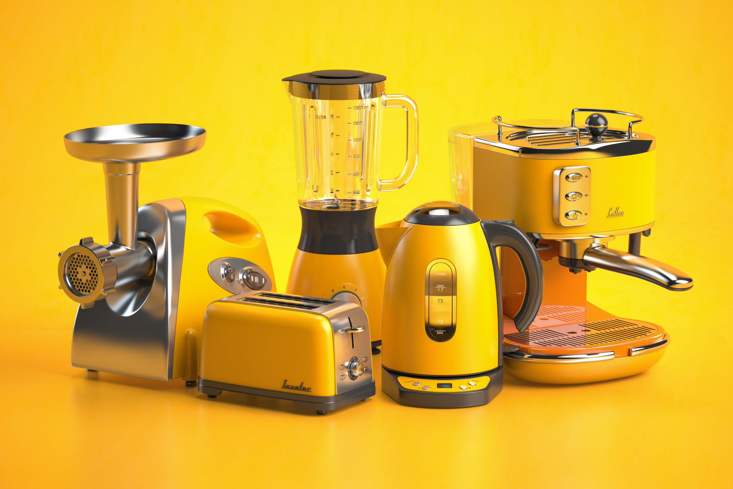 Yellow kitchen appliances